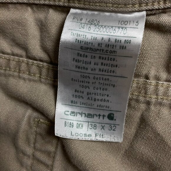Carhartt Loose Fit Carpenter Work Pants Men's 38 x 32 Measures 37 x 30 Khaki - Picture 8 of 13